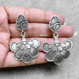Silver Pankh Oxidised Silver Earring