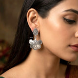 Nature-inspired 925 silver earrings for boho and Indo-western styling