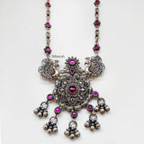 Silver Peacock Tribal Necklace