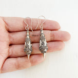 Silver Tribal Drop Earring