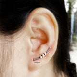 Silver Tribal Ear Climber Earring