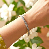 925 sterling silver simple tribal bangle