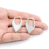 Silver V Hoop Bali Earring