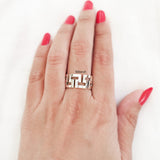 Silver 'T' Band Ring