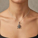 skull necklace silver alternative fashion