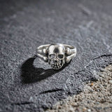 mens skull ring sterling silver statement
