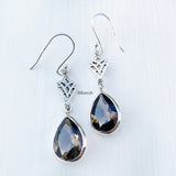 Smoky Quartz Drop Silver Earring