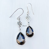 Smoky Quartz Drop Silver Earring