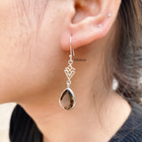 Smoky Quartz Drop Silver Earring