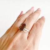 Smoky Quartz Facetted Silver Ring