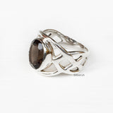 Smoky Quartz Knot Silver Ring