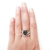 Smoky Quartz Knot Silver Ring