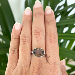 Smoky Quartz Matka Silver Ring