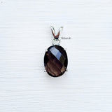 elegant brown gemstone silver pendant for women