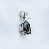 natural smoky quartz grounding stone silver pendant