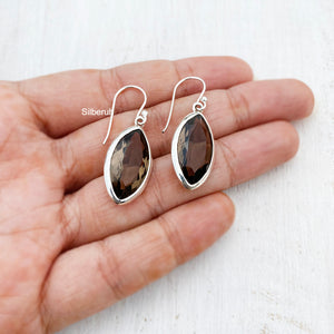 Smoky Quartz Silver Earring