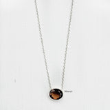 Natural Smoky Quartz silver necklace elegant design