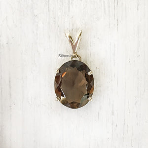 Smoky Quartz Silver Pendant