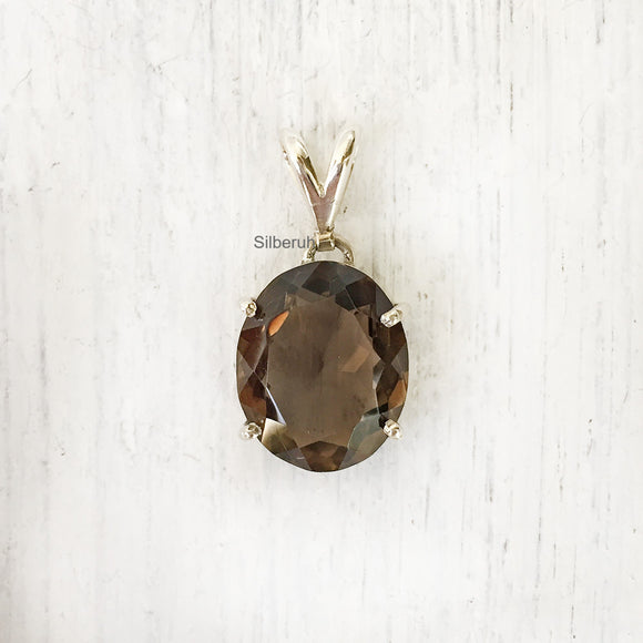 Smoky Quartz Silver Pendant