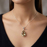 925 Silver Smoky Quartz Teardrop Pendant handcrafted in sterling silver