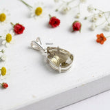 Natural Smoky Quartz gemstone pendant in 925 sterling silver