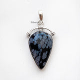 Snowflake Obsidian Silver Pendant