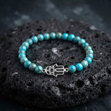 South African Turquoise Hamsa bracelet in 925 sterling silver