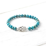 925 silver Turquoise Hamsa gemstone bracelet