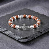 925 silver Sphatik and Rudraksha Sahasrara Chakra bracelet