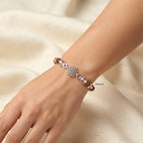 6 mm Sphatik Rudraksha bracelet with 925 silver chakra symbol