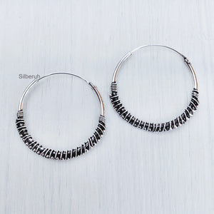 Spiral Silver Bali Hoop Earring