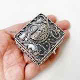 Square Silver Kumkum Trinket Box