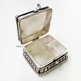 Square Silver Kumkum Trinket Box