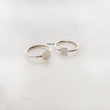 Stacking Round & Square Silver Ring