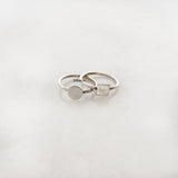 Stacking Round & Square Silver Ring