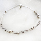 Star Ball Silver Anklet