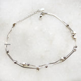 Star Ball Silver Anklet