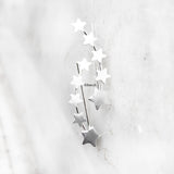 Star Silver Ear Climber Earring