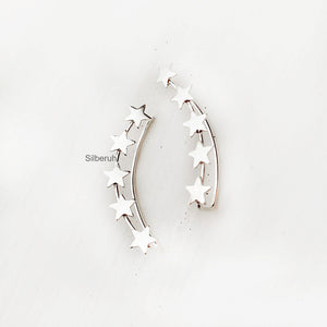 Star Silver Ear Climber Earring