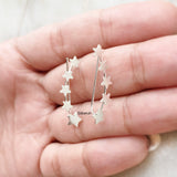 Star Silver Ear Climber Earring