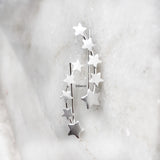 Star Silver Ear Climber Earring