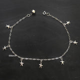 Starfish Silver Anklet
