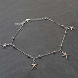Starfish Silver Anklet