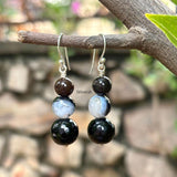 Sulemani Hakik & Black Onyx Silver Earring