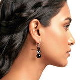 Sulemani Hakik & Black Onyx Silver Earring