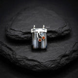 925 sterling silver Sulemani Hakik and Honey Onyx natural gemstone pendant