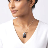 Elegant handcrafted sterling silver pendant with Sulemani Hakik and Honey Onyx gemstones