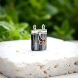Handcrafted Sulemani Hakik and Honey Onyx pendant in sterling silver