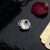 floral nose pin silver delicate design