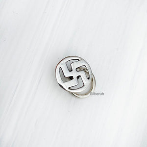 Swastik Silver Nose Pin